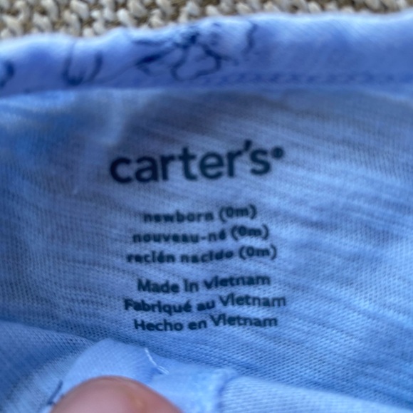 Carter’s Newborn Set. Blue Floral Jersey Material. Soft Cotton. Sz. Newborn. EUC - Picture 5 of 7